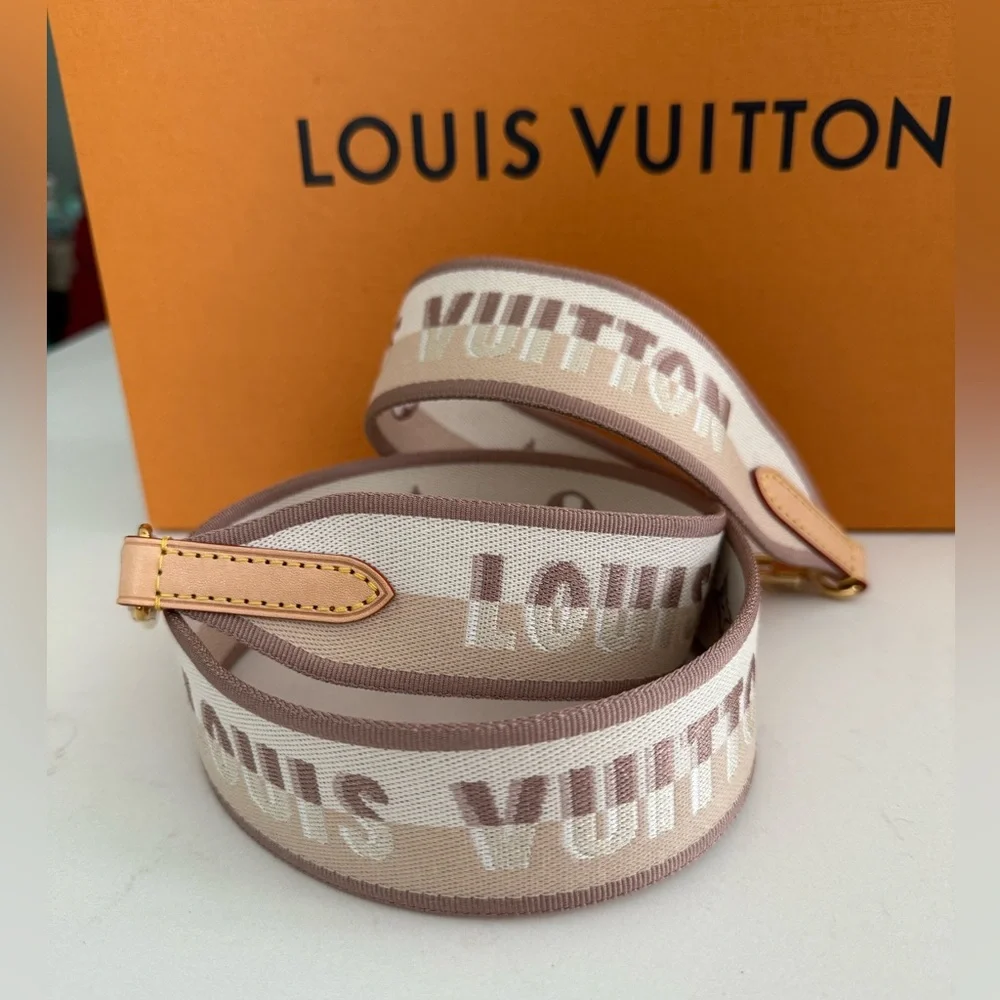 Louis Vuitton Jacquard Speedy Bandoulière 20 Shoulder Strap in Tan ~ NWOT 42” - Picture 6 of 9